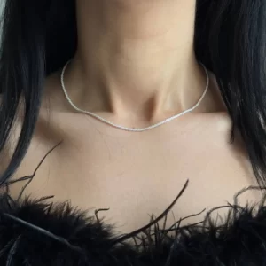 گردنبند خاویاری آبکاری نقره درجه یک