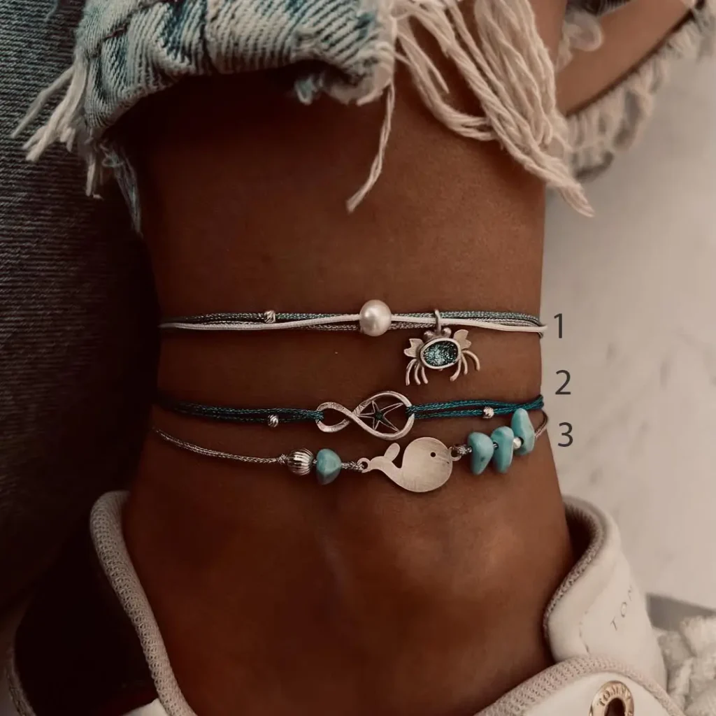 پابندهای نقره در سه طرح دریایی